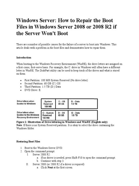 windows 2008 server r2 not booting